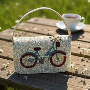 Sac à main décontracté en perles de verre multicolores certifié MS Handicraft, fait à la main en Inde, perles personnalisées, baguette - Product Image 5