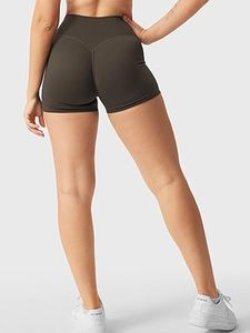 <b>Women</b> Breathable Hot <b>Biker</b> <b>Shorts</b> with Pockets Mid Waist Tummy Control 100% Cotton Workout Yoga Athletic Gym - Product Image 3