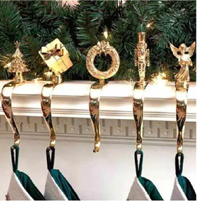 Porte-chaussettes étoile lumineuse en fil d'or, crochet décoratif en métal durable pour cheminée, disponible à prix de gros. - Product Image 3