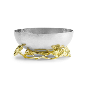 Bol à collations plaqué argent et or au design de luxe Bol de service alimentaire en métal de qualité exclusive pour la maison, les hôtels et les restaurants - Product Image 2
