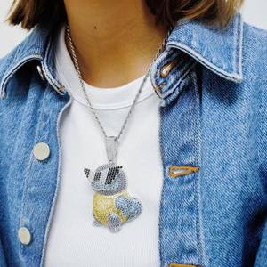 จี้ฮิปฮอปตัวอักษรชื่อเงิน925แบบปรับแต่งได้3D VVS Moissanite ดีไซน์การ์ตูนชุบทองสำหรับปาร์ตี้ - Product Image 6