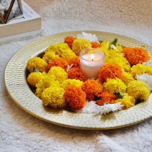 ถาดอลูมิเนียมเคลือบเงาสีทองหรูหราพร้อมเนื้อค้อนสำหรับชากาแฟขนมโรงแรมบริการจัดเลี้ยงและจัดเลี้ยงในราคาถูก - Product Image 3