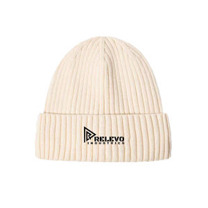 Gorro de Punto de Poliéster Cálido para Invierno, Color Liso, Unisex, de Alta Calidad, con Etiqueta Tejida Personalizada, Patrón de Puntos, Diseño Digital - Product Image 3