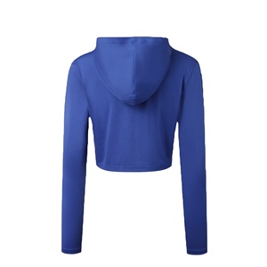 เสื้อมีฮู้ดแบบสวมหัวสำหรับผู้หญิงเสื้อครอปทรงสลิมฟิตสำหรับผู้หญิงเสื้อสเวตเชิ้ตยาวฤดูหนาว - Product Image 3