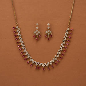 Handmade Brass Vintage Charm Necklace with Zircon and Mehndi Plating 14inches Rope <b>Chain</b> for Women's Anniversary - Product Image 6