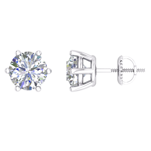 Pendientes de Oro Sólido de 10k de Calidad Estándar, Pendientes de Botón Blancos y Dorados a Bajo Precio de un Exportador de la India - Product Image 1