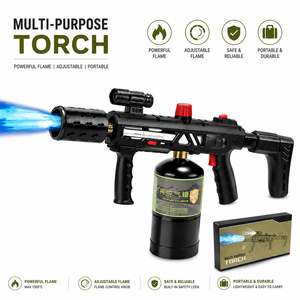 Torche au propane puissante en plastique, coupe-vent, à flamme réglable, brûleur portable pour cuisine, <span class=keywords><strong>kit</strong></span> de soudage au <span class=keywords><strong>gaz</strong></span> pour grillades et barbecue - Product Image 1