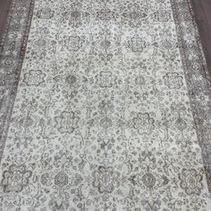 Tapis, 5,8x9,6 pieds, tapis vintage, tapis gris patchwork en laine - Product Image 3