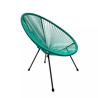 Chaise de jardin extérieure rétro espagnole de qualité supérieure, structure en fer et acier, assise en polyéthylène maillé, peinte, élégante pour les jardins