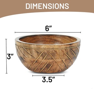 Cuenco de madera pequeño-Quemado ligero | Cuenco pequeño para servir Jai Valley | Decoración rústica de granja | Madera de mango | Se adapta a aperitivos, cereales - Product Image 2