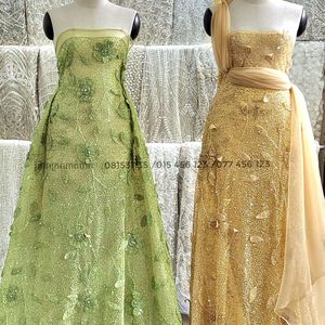 Tissu en dentelle brodée florale 3D lourd, panneau en dentelle brodée à la main pour accessoires, technique de tissage - Product Image 6