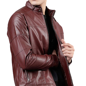แจ็กเก็ตหนัง PU สำหรับผู้ชาย, เสื้อโค้ทผ้าฟลีซดีไซน์ทันสมัยสำหรับขี่มอเตอร์ไซค์ฤดูใบไม้ผลิและฤดูใบไม้ร่วง - Product Image 4