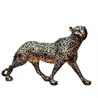 Maison et bureau Table Showpiece Argent Couleur Sculpture Antique Animal Sauvage Sculpture Haute Qualité Métal Tigre Statue À Vendre