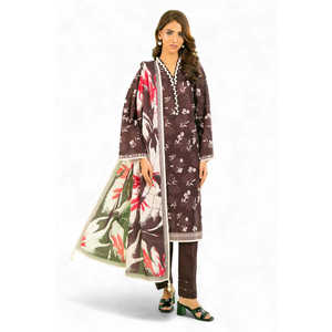 Conjunto de 3 Piezas WNS-52038, Salwar Kameez de Algodón Khaddar Estampado, Vestido Pakistaní para Festivales con Dupatta, Ropa Festiva India - Product Image 5