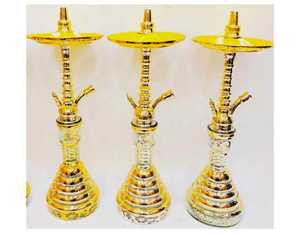 Farida narguilés petit haute qualité Mini luxe en laiton égyptien narguilé Shisha ensemble correspondant Vase en verre personnalisable perlé Mini - Product Image 5