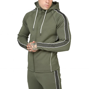 Ensemble de survêtement pour homme en molleton épais 100% coton, deux pièces, sweat-shirt à capuche uni et pantalon de survêtement évasé, jogging empilé - Product Image 3