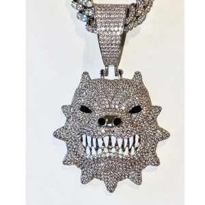 Collier pendentif personnalisé de luxe Hip Hop plaqué or avec diamants en moissanite VVS créés en laboratoire pour hommes - Product Image 4