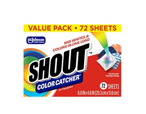 Feuilles anti-décoloration Shout pour la lessive, préserve les couleurs originales des vêtements, 72 unités - Product Image 1