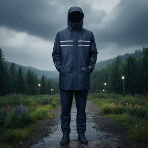 ELKA RAINWEAR DRY ZONE D-LUX Navy Rain Jacket Premium <b>Raincoat</b> - Product Image 3