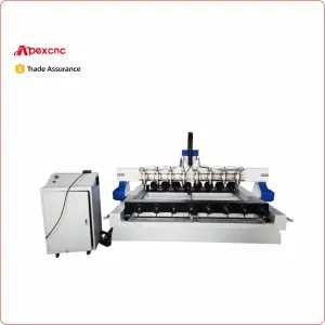 CNC Milling Machine 8 Spindles Rotary 4 Axis Cylinders Sofa Chair Table Back Leg Carving Rotary Multi Heads CNC Router