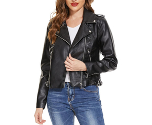 Low Price Trendy Winter <b>Women</b> Genuine Leather <b>Jacket</b> Custom Logo Breathable Spandex Lining Factory Made Customized Design - Product Image 4