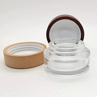 Nouveau pot cosmétique en bois haut de gamme, vide, transparent, avec couvercle à vis sculpté sur mesure, de haute qualité, avec logo personnalisé, taille personnalisée, flacon cosmétique
