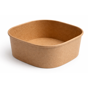 Ciotola Quadrata Monouso da 1200ml (39oz) in Carta Kraft con Rivestimento in PE - Product Image 1