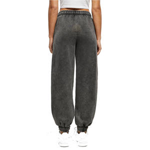 Pantalon de survêtement d'hiver pour femme, style hip-hop, délavé à l'acide, taille mi-haute, en coton biologique épais, personnalisable, vente en gros - Product Image 2