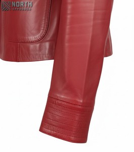 Veste en cuir d'agneau véritable 100% personnalisée pour femmes, hiver 2025, tricotée, toile respirante, vêtements décontractés - Product Image 4