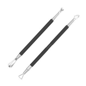 Poignées enduites de papier noir Ensembles de poussoirs à cuticules pour ongles Ensemble de poussoirs à ongles manucure et pédicure double face - Product Image 1