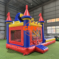 Château gonflable coloré personnalisé, combo château gonflable, château gonflable commercial avec toboggan