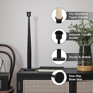 Best Sale High Quality <b>Black</b> Metal Candle Holder Iron Cheap Decorative <b>Candlestick</b> for Home Decor Luxury Candle Vessel - Product Image 3