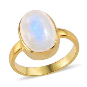 Oval Rainbow Moonstone <b>Ring</b> Gold 14x10mm Gemstone <b>Ring</b> For Women June Birthstone Jewelry Moonstone - Product Image 3