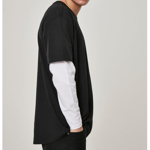 เสื้อยืดผู้ชายทรงหลวม แขนคู่ ล้างสีแบบแอซิด รับผลิตจำนวนมาก ราคาถูก พร้อมสกรีนโลโก้ตามสั่ง - Product Image 3