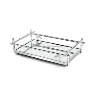 Bandeja Decorativa Rectangular de Aluminio Moderna Multifuncional Hecha a Mano, Estilo Interior de Lujo de Alta Gama, Zahid Exports Global - Product Image 3