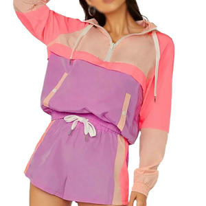 Conjunto de chándal cortavientos de 2 piezas de color simple y sólido, conjunto de chándal para exteriores, conjuntos cortos cortavientos - Product Image 1