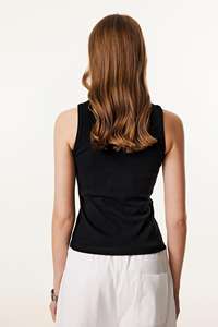 2025 Summer Slimming <b>Sexy</b> Sleeveless <b>Tops</b> Casual Fashion Solid Pattern Slim Fit <b>Women's</b> Tank - Product Image 6