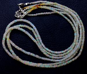 สร้อยลูกปัดโอปอลของเอธิโอเปียนธรรมชาติลูกปัดรูปทรงกลมเรียบสร้อยคอลูกปัดไฟสไตล์วินเทจขนาด19นิ้วของขวัญสำหรับเธอ - Product Image 2