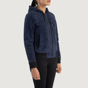 Private Logo Low Price Women Hooded Leather <b>Jackets</b> Adult Size Slim Fit Pure <b>Suede</b> Leather Zipper <b>Jackets</b> - Product Image 2