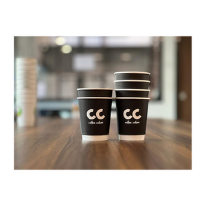 Conception personnalisée de boissons chaudes et froides servant des gobelets en papier kraft et blanc à double paroi de 8 oz disponibles en vrac avec logo - Product Image 1