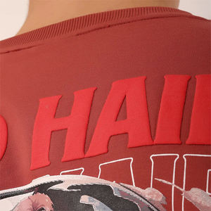 T-shirt pour hommes personnalisé 220gsm 100% coton T-shirt ordinaire de haute qualité en jersey court surdimensionné Puff Technics - Product Image 2