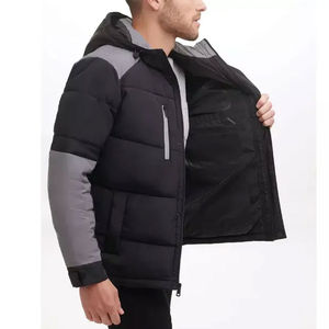 Veste matelassée de haute qualité à capuche amovible matelassée manteau en duvet pour hommes coupe-vent veste d'hiver pour hommes - Product Image 4