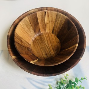 VITRAPRO-cuenco para servir frutas o ensaladas, cuenco de madera laminada con logotipo personalizado, estilo básico, Acacia Wave - Product Image 2