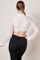 Blouse et tablier blancs à col montant pour femme grande taille, style Dirndl bavarois traditionnel pour l'Oktoberfest, en mousseline respirante, à manches courtes boutonnées