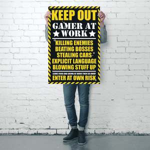 Affiche « Modern Gamer at Work » avec un style de design « Keep Out » - Product Image 5