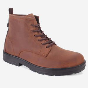 Botas de Tobillo de Cuero con Cordones SAMSO para Hombre de Unze London, con Función Antideslizante y Plantilla de Goma - Product Image 1