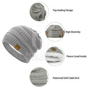 Bonnet Jacquard sur mesure de haute qualité chapeaux bonnet tricoté en laine biologique pour l'hiver bonnets de conception personnalisée - Product Image 5