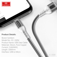 Câble Micro USB EARLDOM en cuivre pur, charge rapide 2.4A pour ordinateur, scanner de codes-barres iOS - gaine en silicone