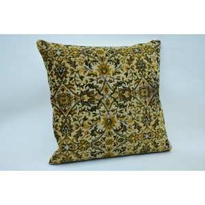 Almohada de lana beige de 28x28 pulgadas con estampado natural Kantha Patchwork Técnica tejida vintage - Product Image 2