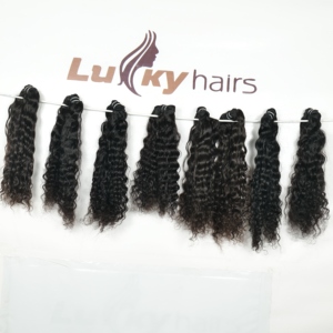 Cheveux de temple indiens crus extensions de cheveux vierges indiens crus non transformés cheveux alignés sur les cuticules indiennes crues non transformées - Product Image 5